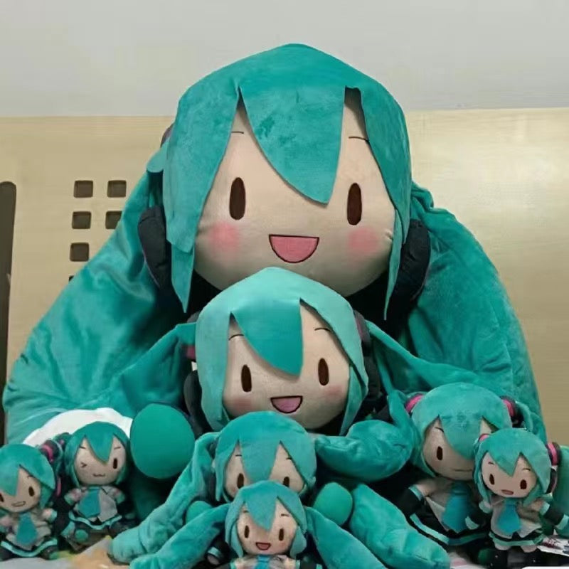 50cm Turquoise Hatsune Miku Sitting Doll Plush