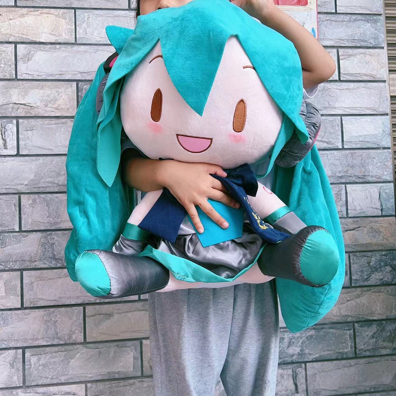 50cm Turquoise Hatsune Miku Sitting Doll Plush