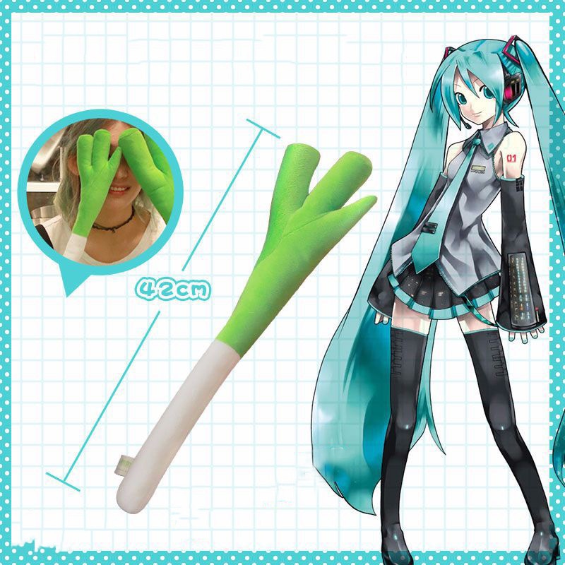 Hatsune Miku Plush 42cm White Green Leek