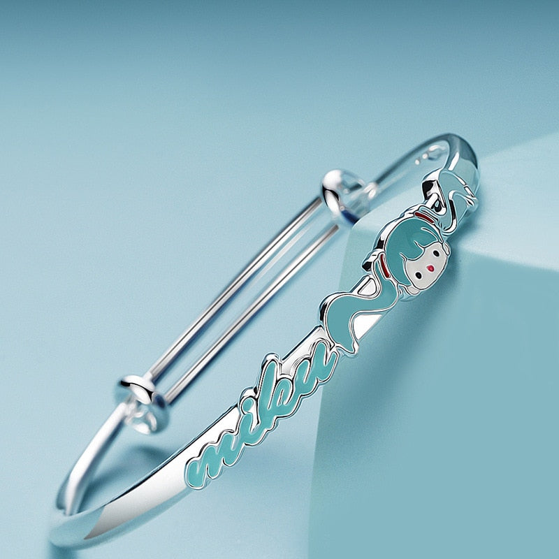 Hatsune Miku  Silver Blue Bracelets