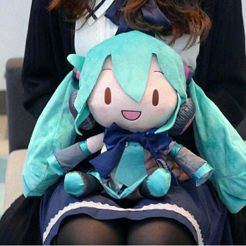 32cm Turquoise Hatsune Miku Sitting Doll Plush