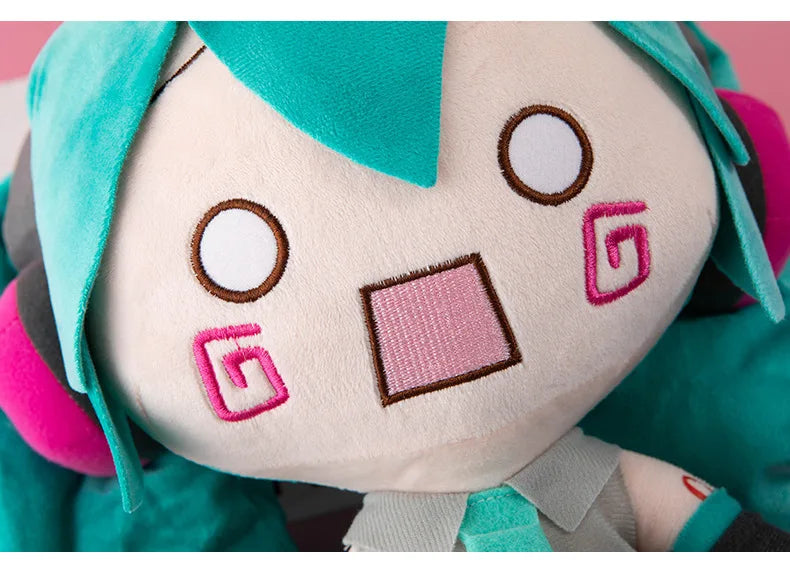 32cm Blue Hatsune Miku Holding Green Onion Sitting Doll Plush