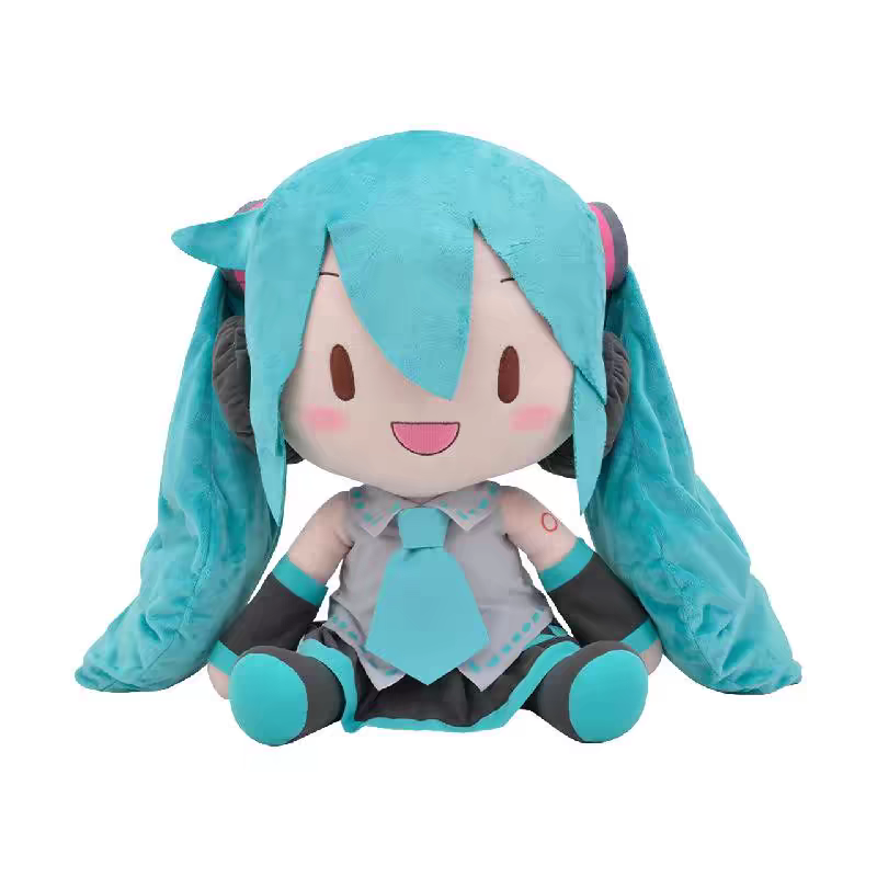 50cm Turquoise Hatsune Miku Sitting Doll Plush