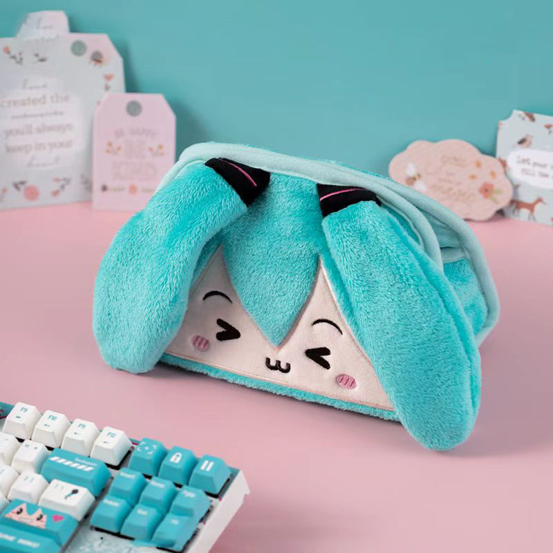 Hatsune Miku Cute Tissue Box Cover-Squinted Eyes Plush